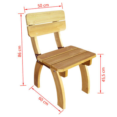vidaXL Cadeiras de jardim, 2 pcs, madeira de pinho impregnada