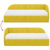vidaXL Estrutura de Cama de Canto com Colch&atilde;o 2 pcs Amarelo Veludo