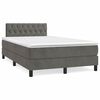 vidaXL Cama boxspring com colch&atilde;o 120x190 cm veludo cinzento-escuro