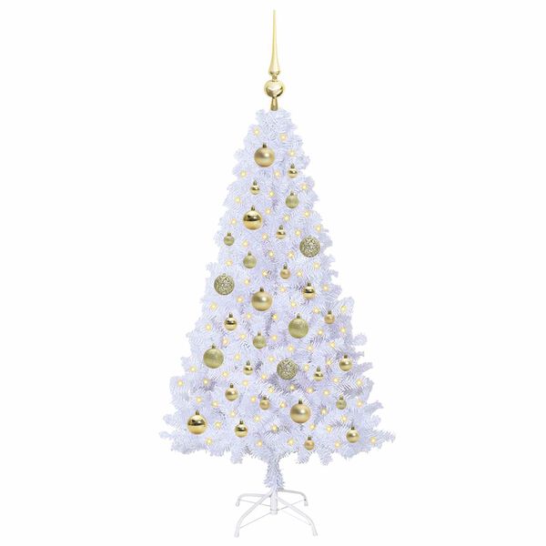 vidaXL &Aacute;rvore de Natal Artificial com 150 LEDs Branco 120 cm PVC e A&ccedil;o