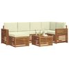vidaXL Conjunto de Sof&aacute; Sectional com almofada 7 pcs Natural e Creme