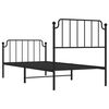 vidaXL Estrutura de cama com cabeceira e p&eacute;s 90x200 cm metal preto