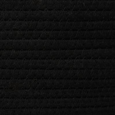 vidaXL Cesto de arrumação com tampa Ø37x50 cm algodão preto e bege