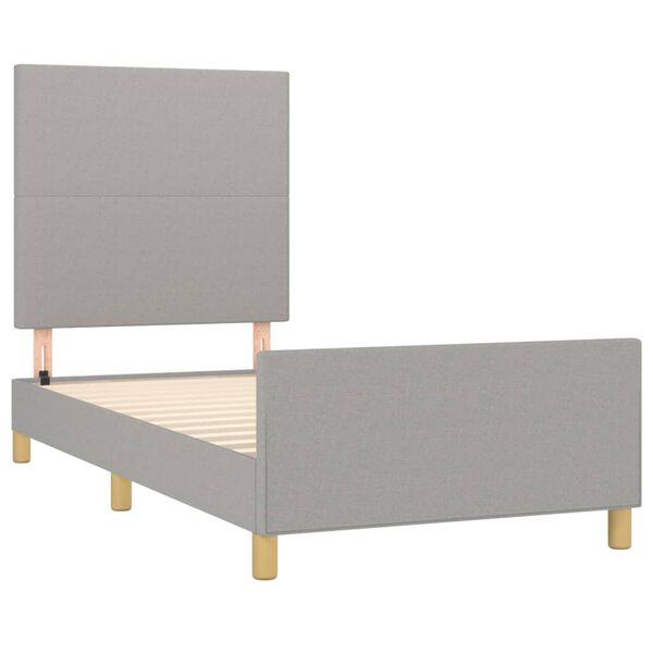 vidaXL Estrutura de cama sem colch&atilde;o 90x190 cm tecido cinzento-claro