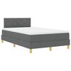 vidaXL Cama Box Spring LED Cinza Escuro 120 x 190 cm tecido