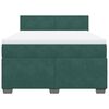 vidaXL Cama com molas/colch&atilde;o 140x190 cm veludo verde-escuro