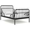 vidaXL Estrutura de cama extens&iacute;vel em metal preto 80x130/200 cm