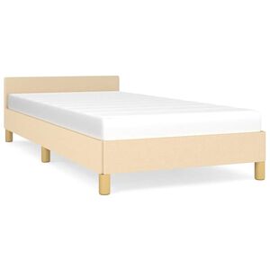 vidaXL Estrutura cama c/ cabeceira sem colch&atilde;o tecido 80x200 cm creme