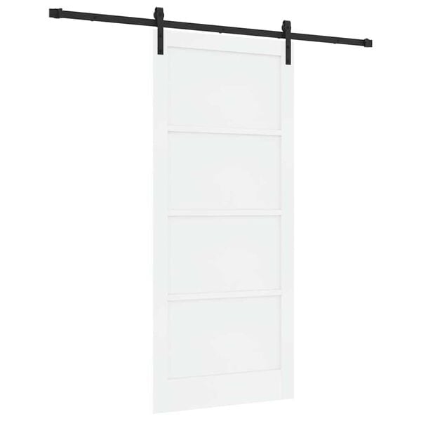 vidaXL Porta Deslizante Branco 93 x 211 cm Madeira de Pinheiro S&oacute;lida