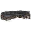 vidaXL Conjunto de Sof&aacute; de Jardim 8 pcs Cinza e Cinza Escuro vime PE
