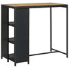 vidaXL Mesa de bar com prateleiras 120x60x110 cm vime PE preto