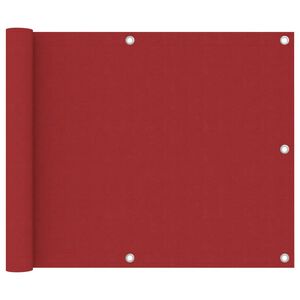 vidaXL Tela de varanda 75x400 cm tecido Oxford vermelho