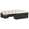 vidaXL 11 pcs conjunto sof&aacute;s de jardim c/ almofad&otilde;es vime PE preto