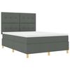 vidaXL Cama Box Spring LED Cinza Escuro 160 x 200 cm tecido