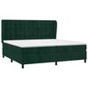vidaXL Cama com molas/colch&atilde;o 200x200 cm veludo verde-escuro