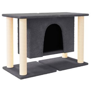 vidaXL &Aacute;rvore p/ gatos c/ postes arranhadores sisal 50 cm cinza-escuro