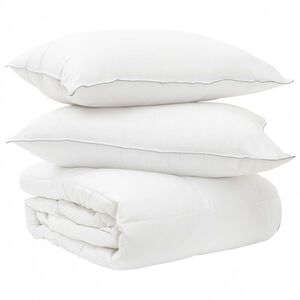 vidaXL Conjunto de Edredom Branco 200 x 200 cm Poli&eacute;ster, Bambu
