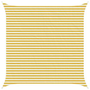 vidaXL Vela de Sombra Amarelo e Branco 4 x 4 m HDPE