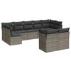 vidaXL 9 pcs conjunto sof&aacute;s p/ jardim com almofad&otilde;es vime PE cinzento