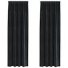 vidaXL Cortinas opacas 2 pcs Preto 140 x 225 cm Veludo