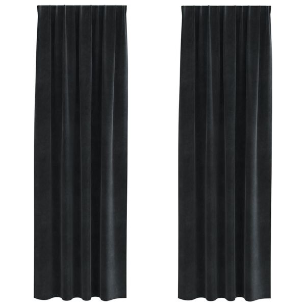 vidaXL Cortinas opacas 2 pcs Preto 140 x 225 cm Veludo