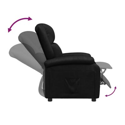 vidaXL Poltrona reclinável couro artificial preto