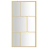 vidaXL Divis&oacute;ria de chuveiro 100x195 cm vidro transparente ESG dourado