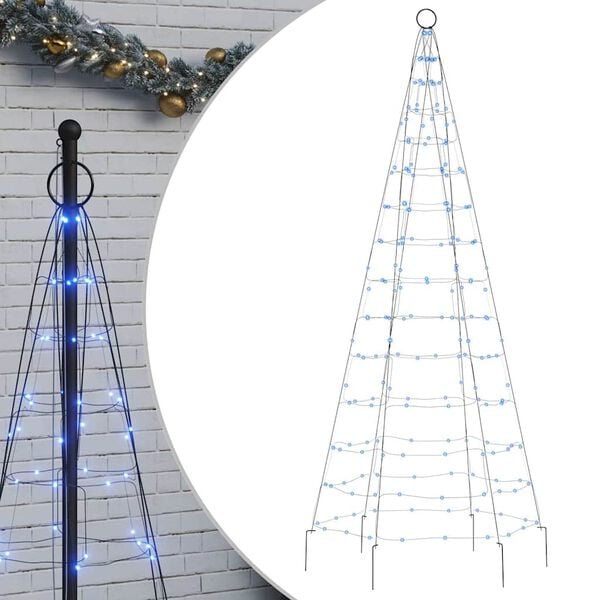vidaXL LED &Aacute;rvore de Natal 200 LEDs Azul 180 cm