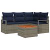 vidaXL Conjunto de Sof&aacute; de Jardim 5 unid. Cinzeto vime PE
