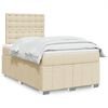 vidaXL Cama boxspring com colch&atilde;o 120x190 cm tecido cor creme