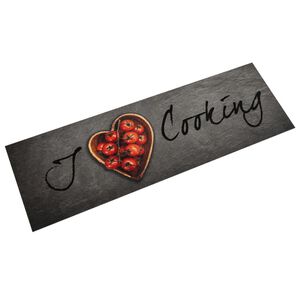 vidaXL Tapete de cozinha lav&aacute;vel 45x150 cm veludo texto cooking