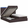 vidaXL Cama Ottoman com Colch&atilde;o e LED Marrom Escuro 200 x 200 cm