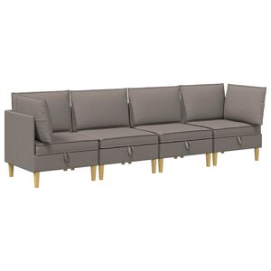 vidaXL Conjunto de sof&aacute; modular com armazenamento 4 unid. Tecido