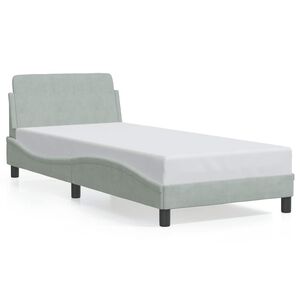 vidaXL Estrutura de cama Dover 80x200 cm veludo cinzento-claro
