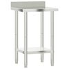 vidaXL Mesa cozinha rebordo antissalpicos 55x55x93 cm a&ccedil;o inoxid&aacute;vel