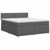 vidaXL Cama box spring com colch&atilde;o Cinzento-Escuro 160 x 200 cm Tecido
