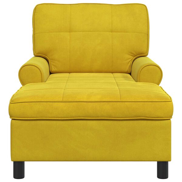 vidaXL Chaise Lounge com almofada Amarelo 91 x 157 x 91 cm Veludo