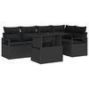 vidaXL Conjunto de Sof&aacute; de Jardim 6 unid. Preto Rattan Sint&eacute;tico
