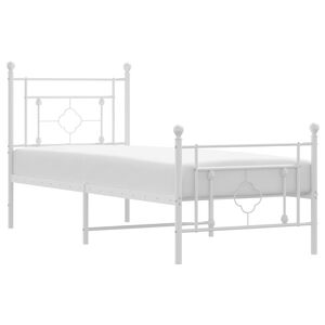 vidaXL Estrutura de cama com cabeceira e p&eacute;s 80x200 cm metal branco
