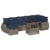 vidaXL Conjunto de sof&aacute; de jardim com 8 pe&ccedil;as e almofadas em rattan sint&eacute;tico cinza