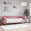 vidaXL Sof&aacute;-cama 90x200 cm veludo rosa
