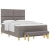 vidaXL Cama Box com cabeceira Cinzento-acastanhado 200 x 160 cm tecido