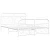 vidaXL Estrutura de cama com cabeceira e p&eacute;s 150x200 cm metal branco