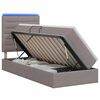 vidaXL Cama de Armazenamento LED com Colch&atilde;o Cinzento-acastanhado