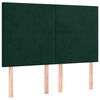 vidaXL Cama box spring c/ colch&atilde;o/LED 140x200 cm veludo verde-escuro