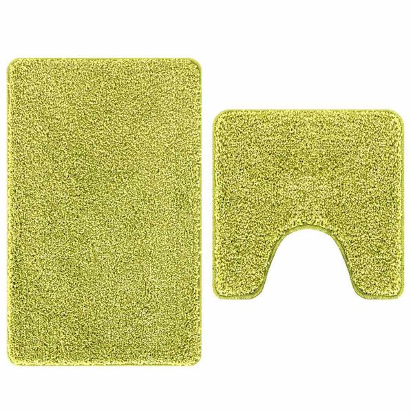 vidaXL Conjunto de Tapetes de Banho Antiderrapantes 2 pcs Verde PP