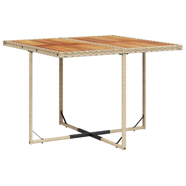 vidaXL 9 pcs conjunto de jantar p/ jardim com almofad&otilde;es vime PE bege