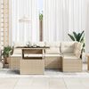 vidaXL Conjunto de Sof&aacute; de Jardim 6 pcs Bege Rattan Sint&eacute;tico