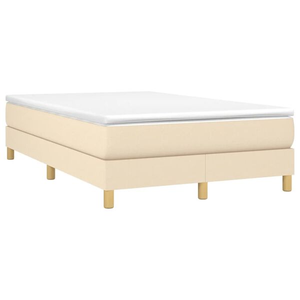 vidaXL Cama boxspring com colch&atilde;o 120x190 cm tecido cor creme