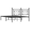 vidaXL Estrutura de cama com cabeceira 135x190 cm metal preto